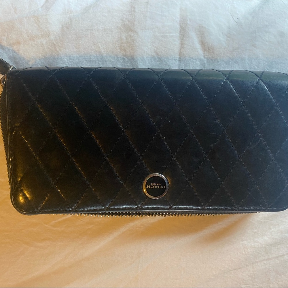 Coach Black Quilted Leather Wallet